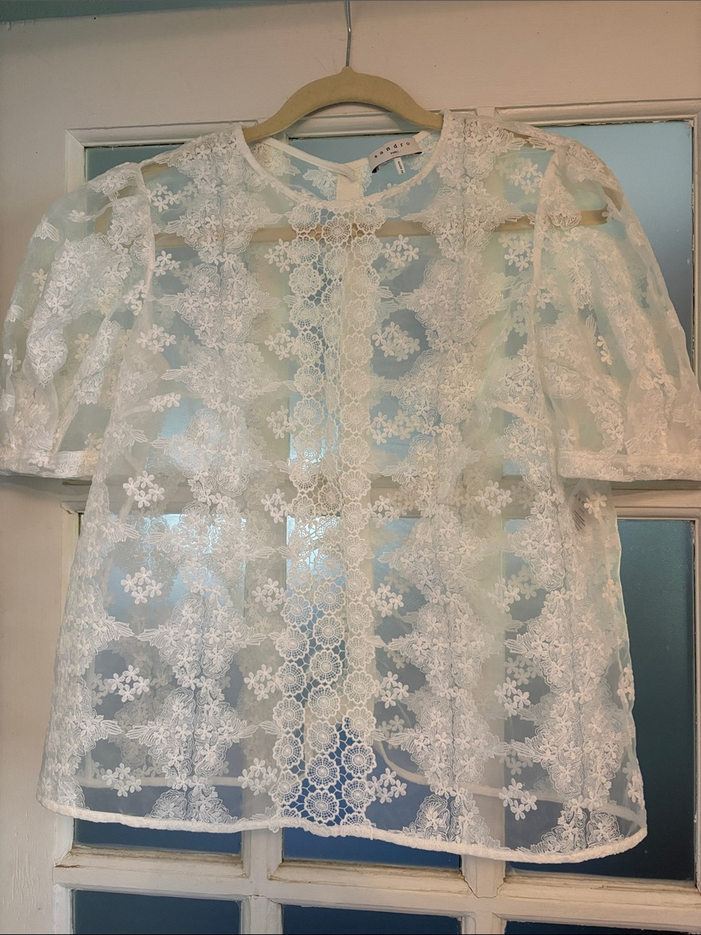 Sandro sheer lace top